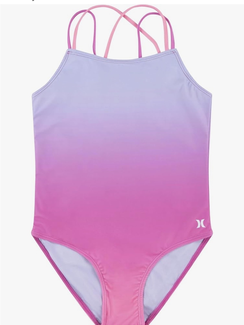 Hurley Girls' Pink to Lavender Ombre One-Piece Swimsuit